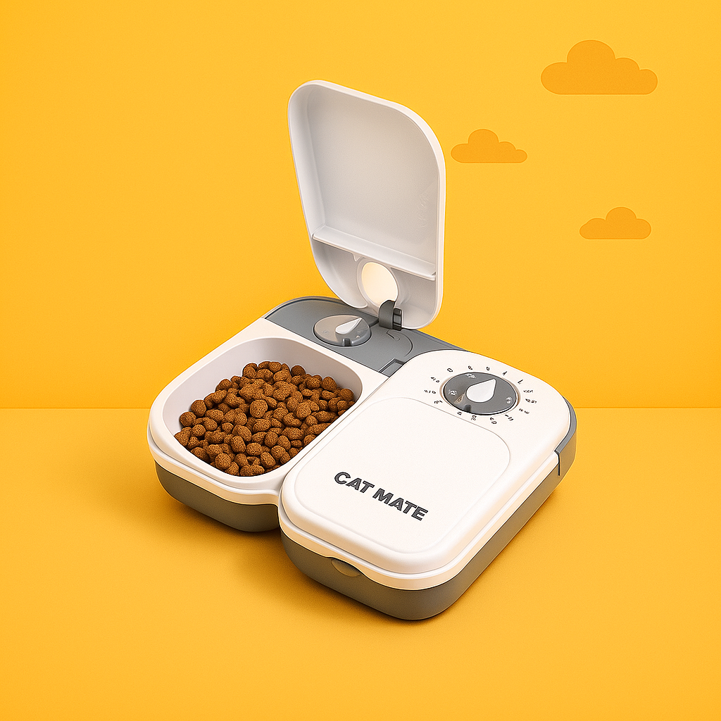 ZampaBall® Dispenser Cibo Umido per Gatti – Doppio Scomparto