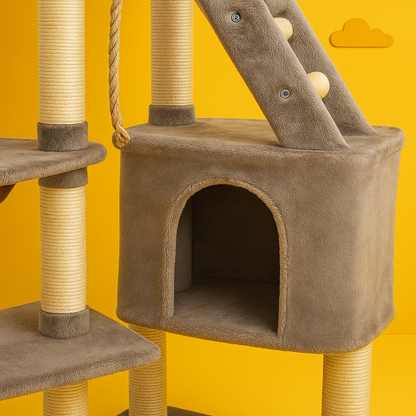 ZampaCastle™ – Palestra Deluxe per Gatti con Cuccia e Amaca