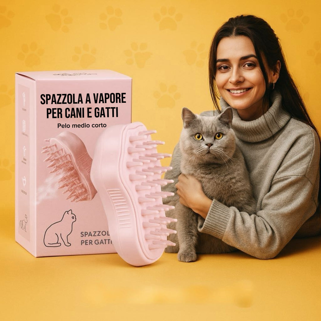 ZampaSteam™ Spazzola Vapore Premium per Gatti