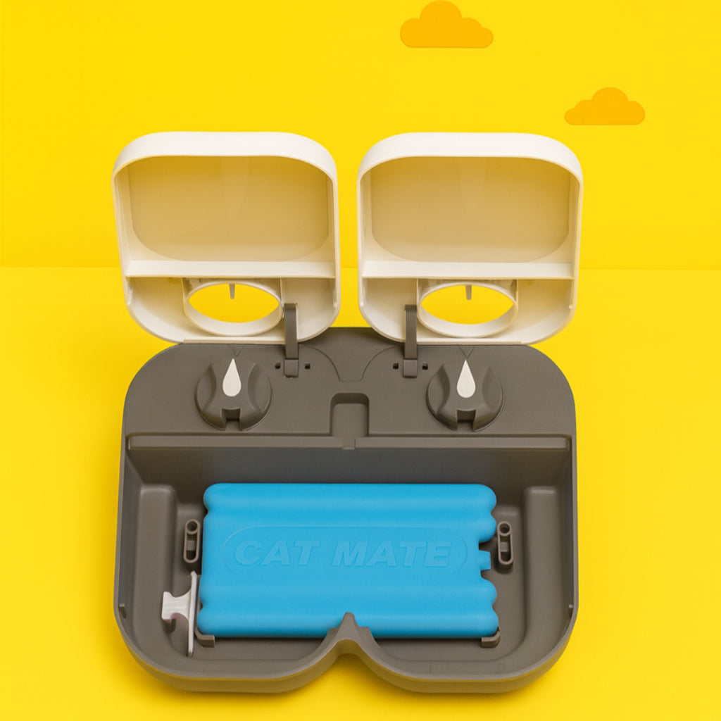 ZampaBall® Dispenser Cibo Umido per Gatti – Doppio Scomparto