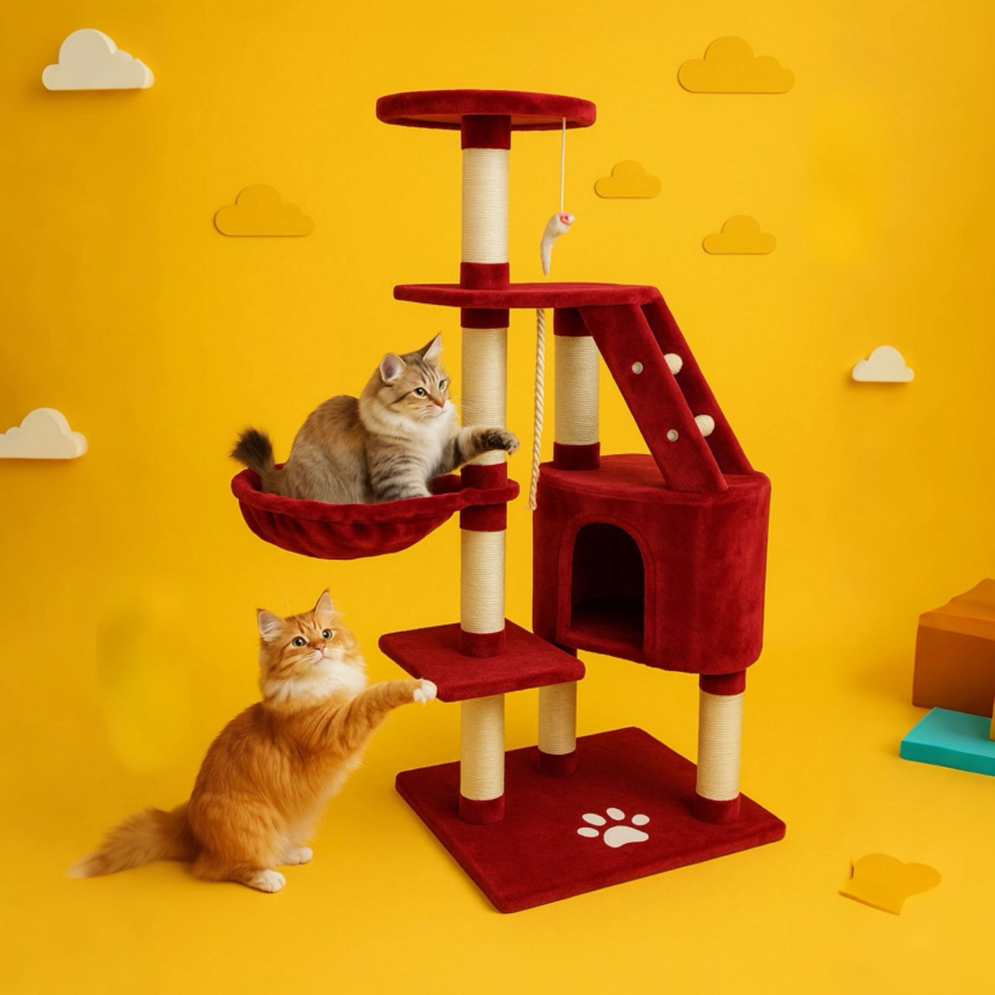 ZampaCastle™ – Palestra Deluxe per Gatti con Cuccia e Amaca