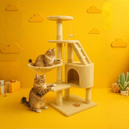 ZampaCastle™ – Palestra Deluxe per Gatti con Cuccia e Amaca